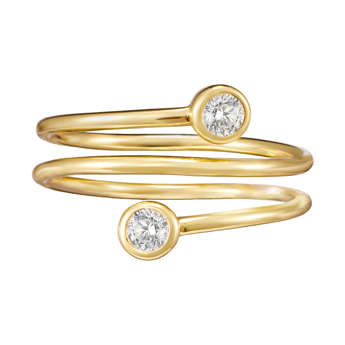 Silver & Gold Vermeil ‘Twisted’ Diamond Ring