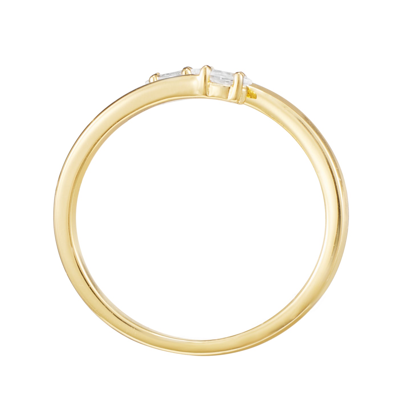 Silver & Gold Vermeil ‘Split’ Marquise Ring