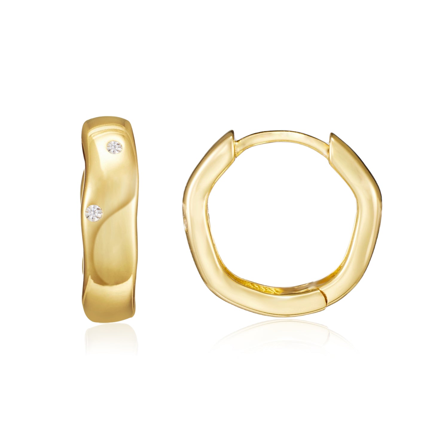 Silver & Gold Vermeil ‘Wavey’ Hoops