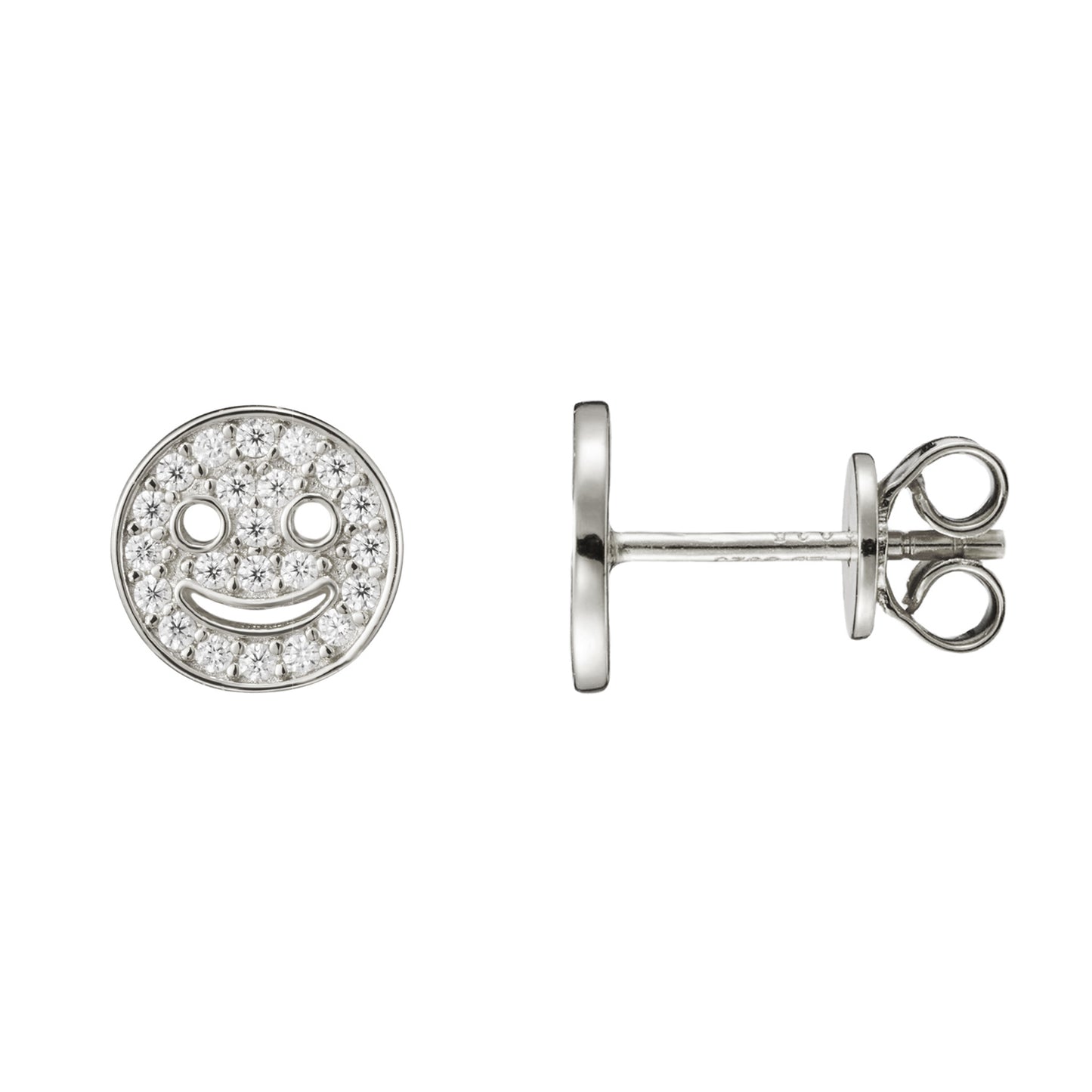 Silver ‘Don’t Worry Be Happy’ Studs