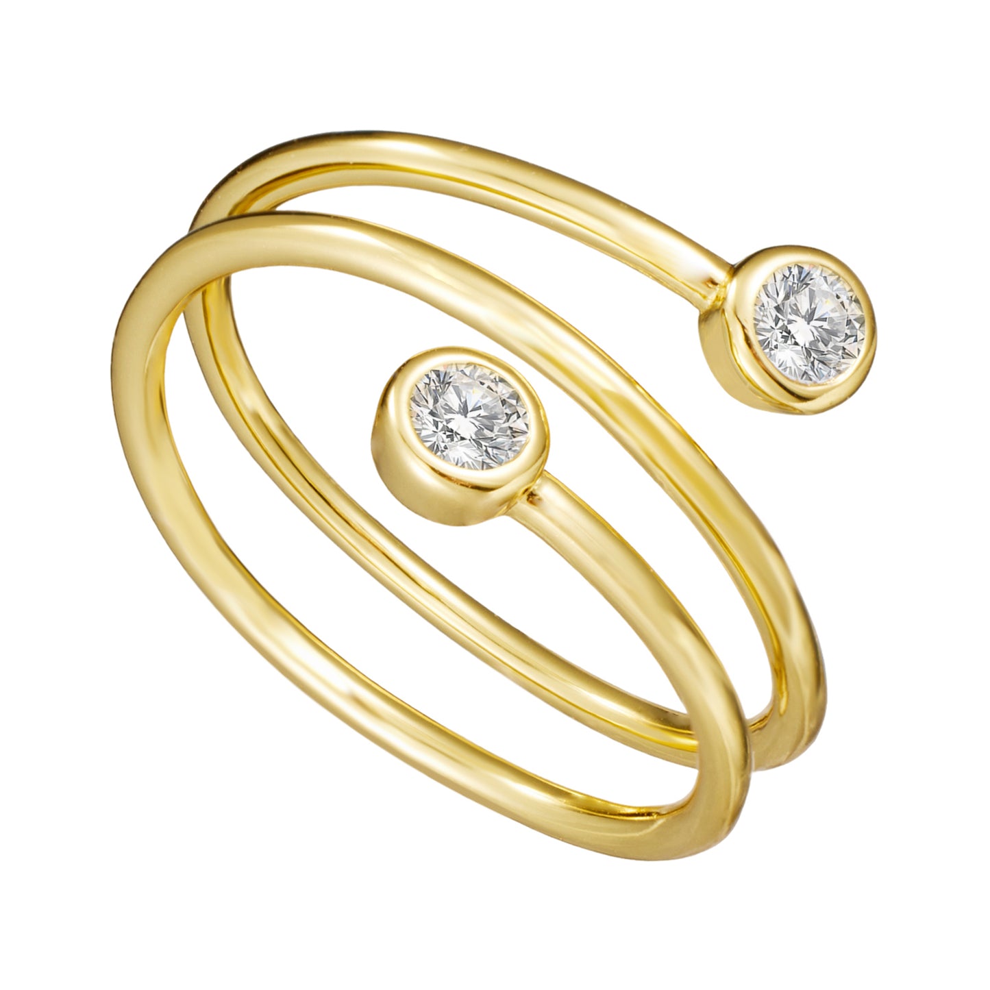 Silver & Gold Vermeil ‘Twisted’ Diamond Ring