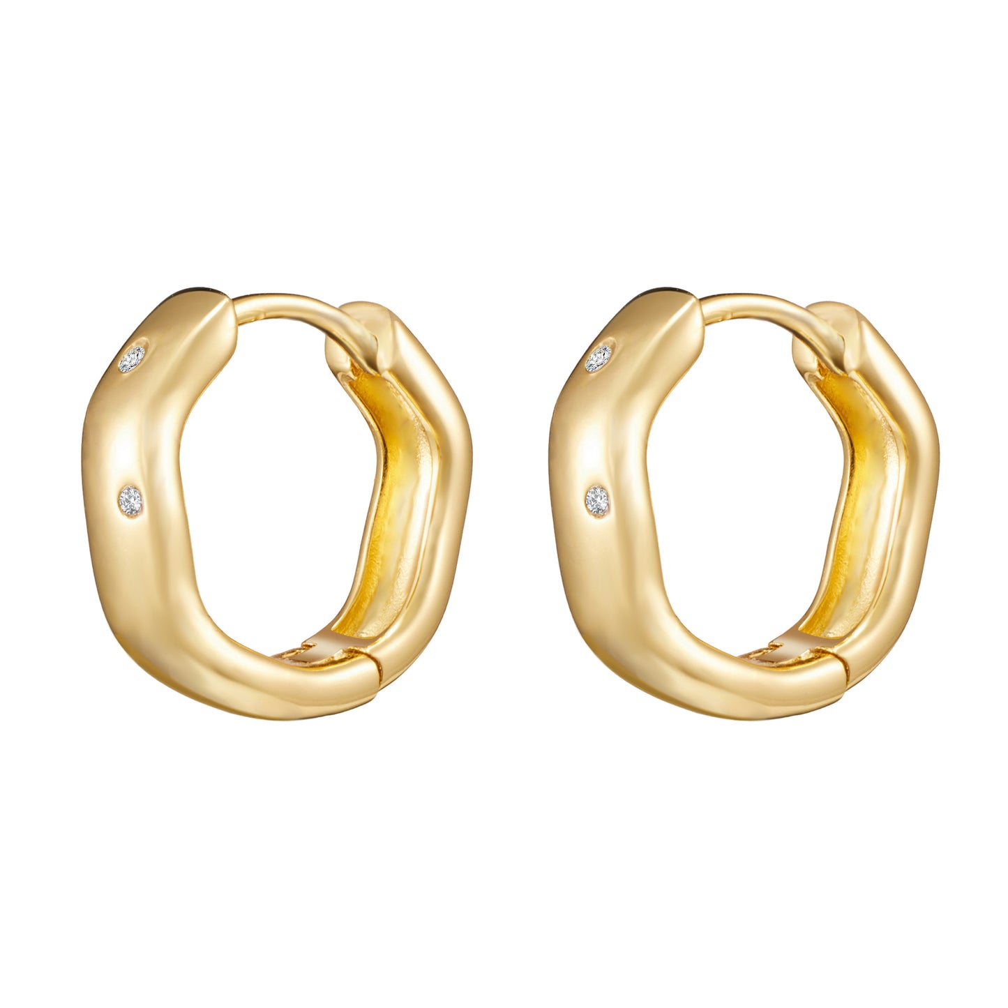Silver & Gold Vermeil ‘Wavey’ Hoops