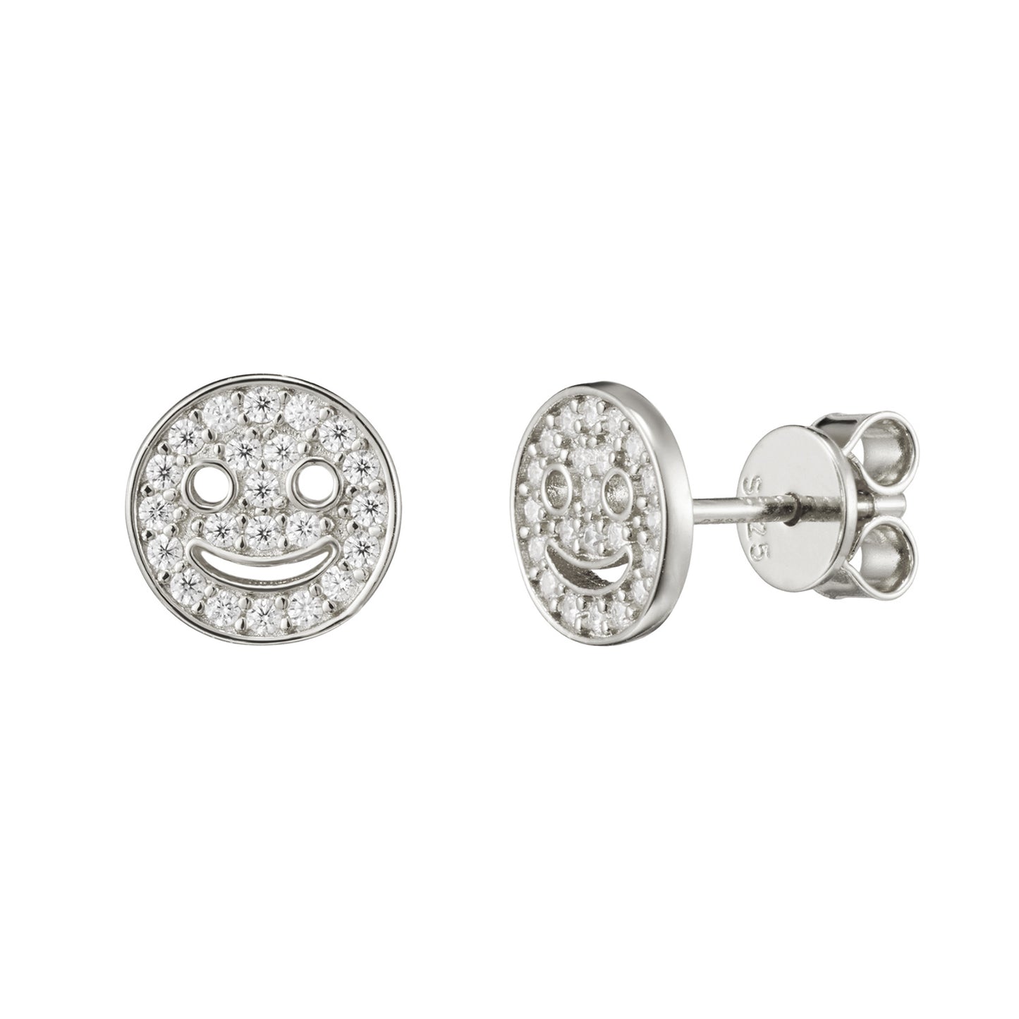 Silver ‘Don’t Worry Be Happy’ Studs