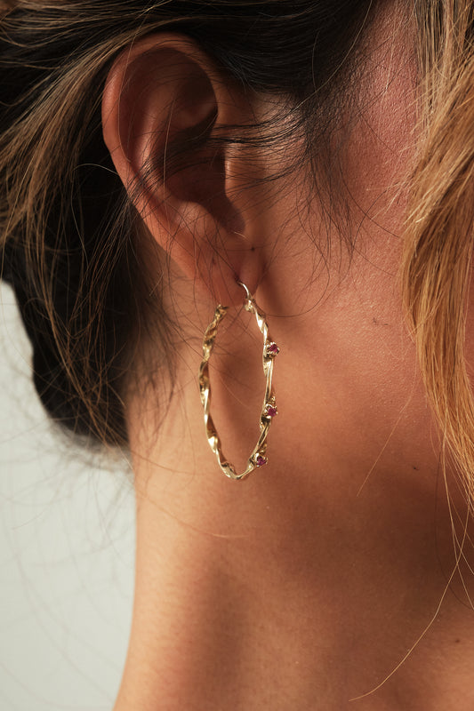 18ct Yellow Gold ‘Torsion’ Hoops