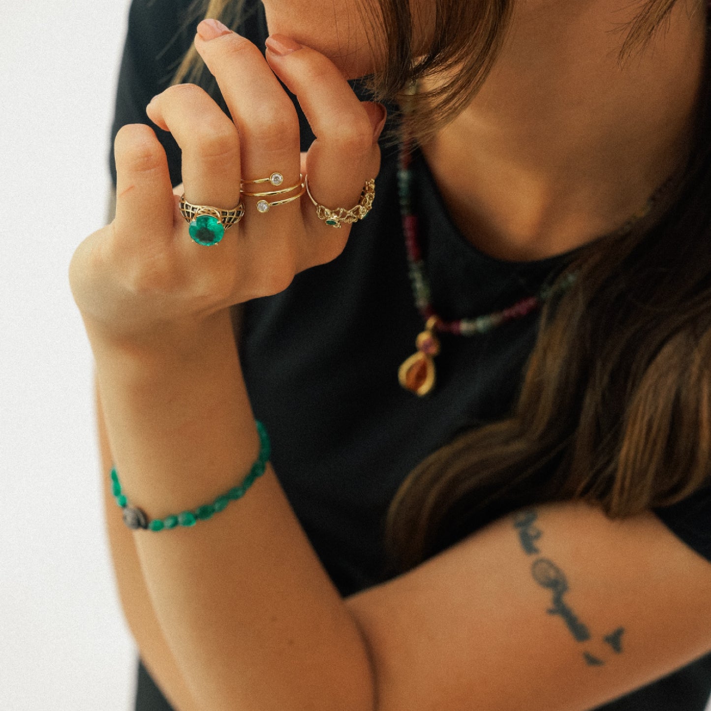 18ct Yellow Gold Emerald ‘Inside’ Ring
