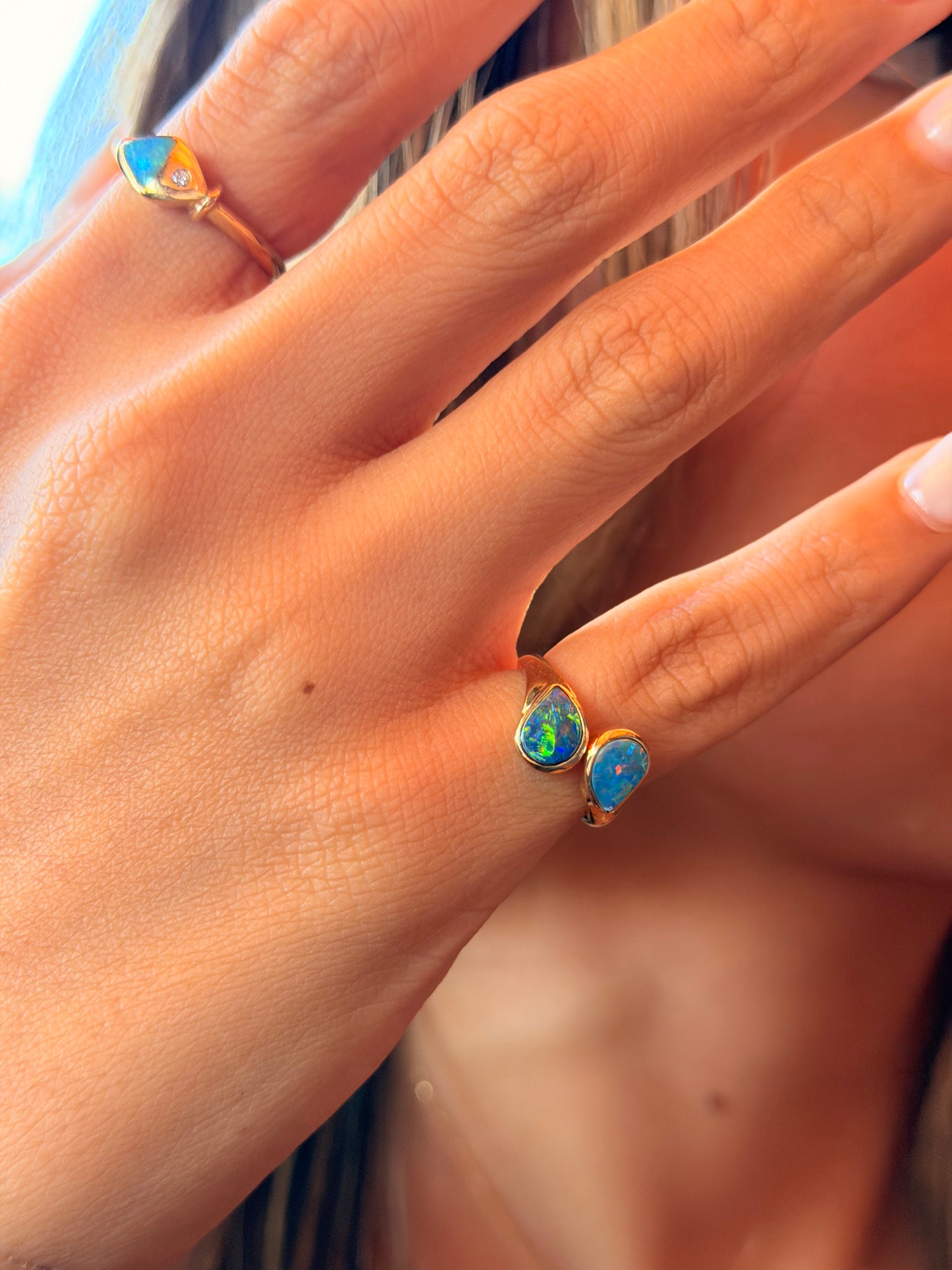 18ct Yellow Gold Handmade ‘Aussie’ Opal Ring