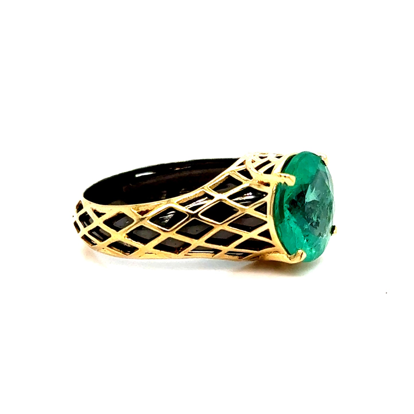 18ct Yellow Gold Emerald ‘Inside’ Ring