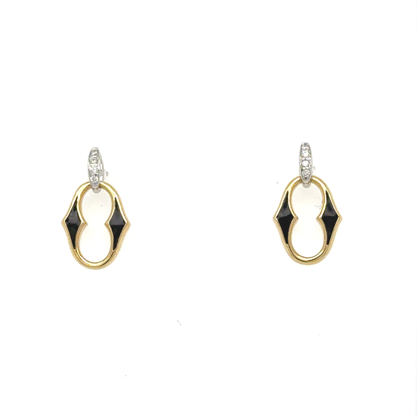 ‘Interchange’ Diamond Enamel Earrings