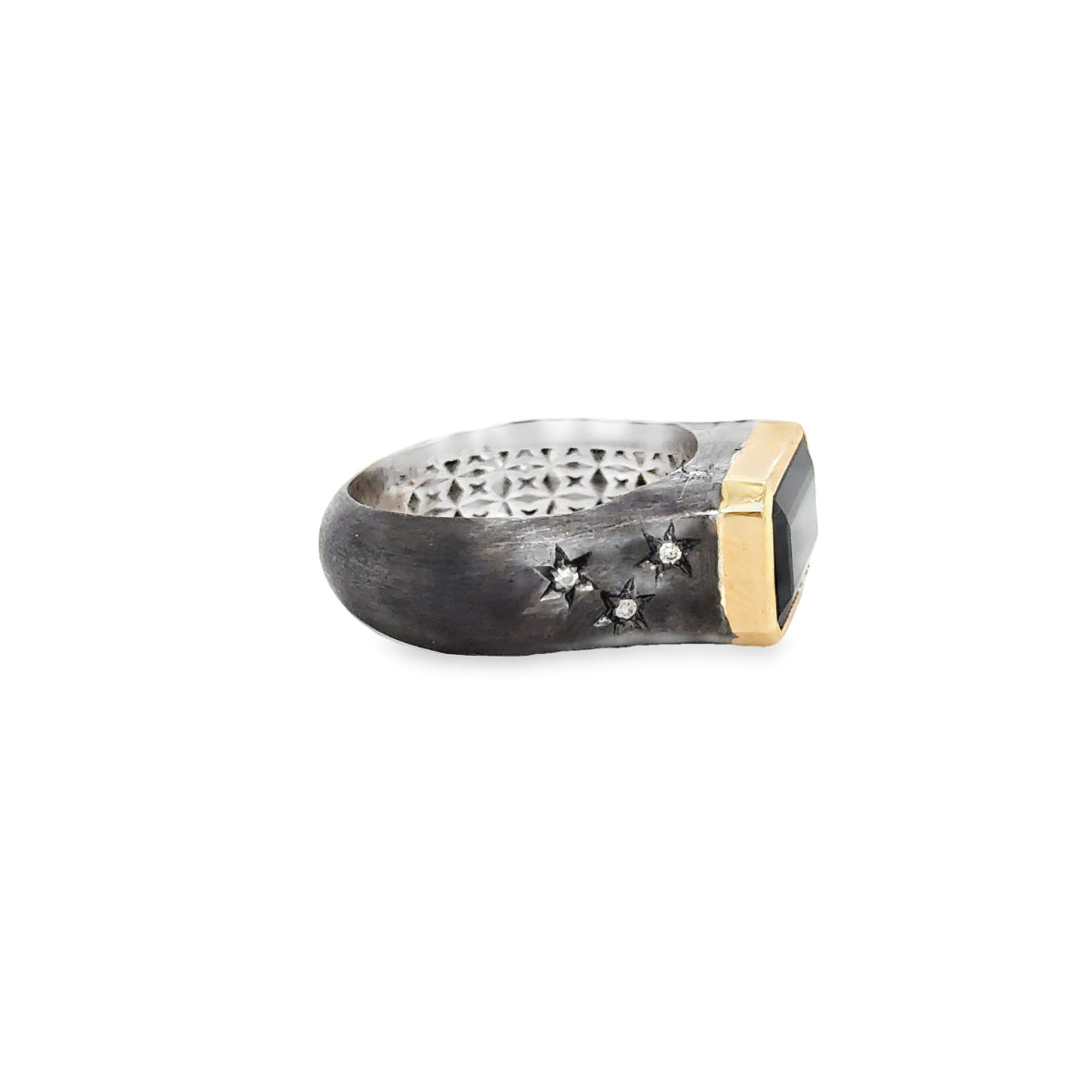 18ct Yellow Gold & Silver ‘Night Sky’ Tourmaline & Diamond Ring