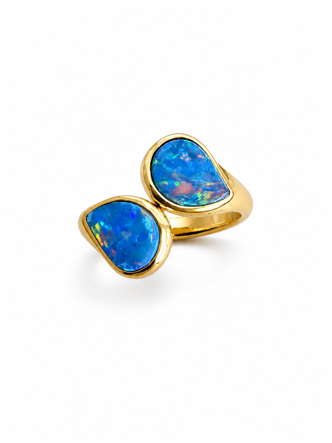 18ct Yellow Gold Handmade ‘Aussie’ Opal Ring