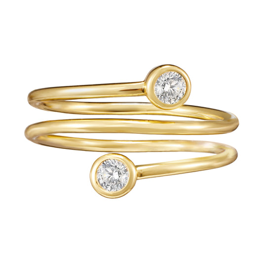 Silver & Gold Vermeil ‘Twisted’ Diamond Ring