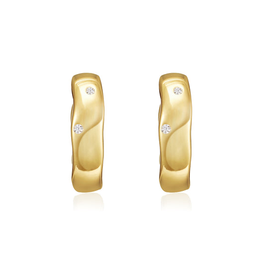 Silver & Gold Vermeil ‘Wavey’ Hoops