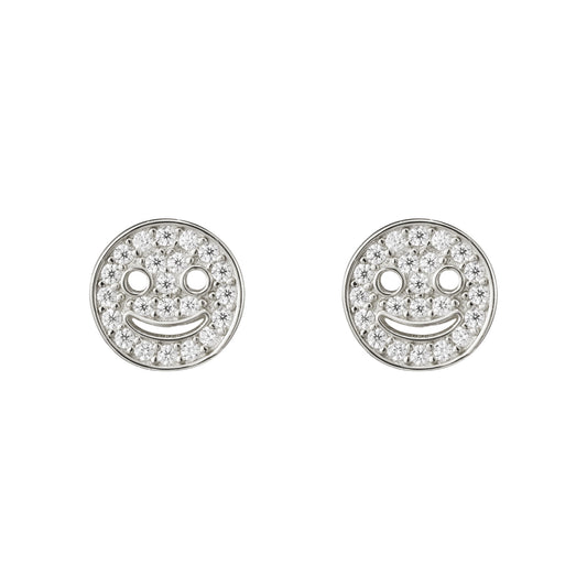Silver ‘Don’t Worry Be Happy’ Studs