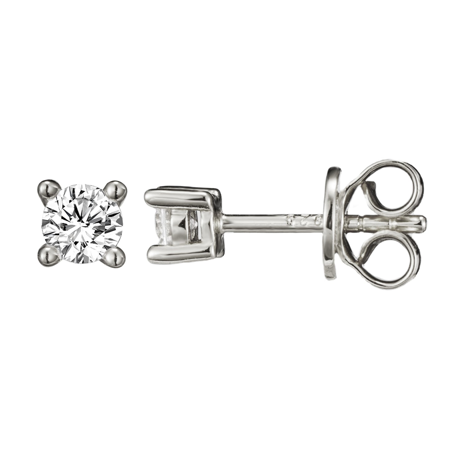 Silver ’Traditional’ Lab Diamond Studs