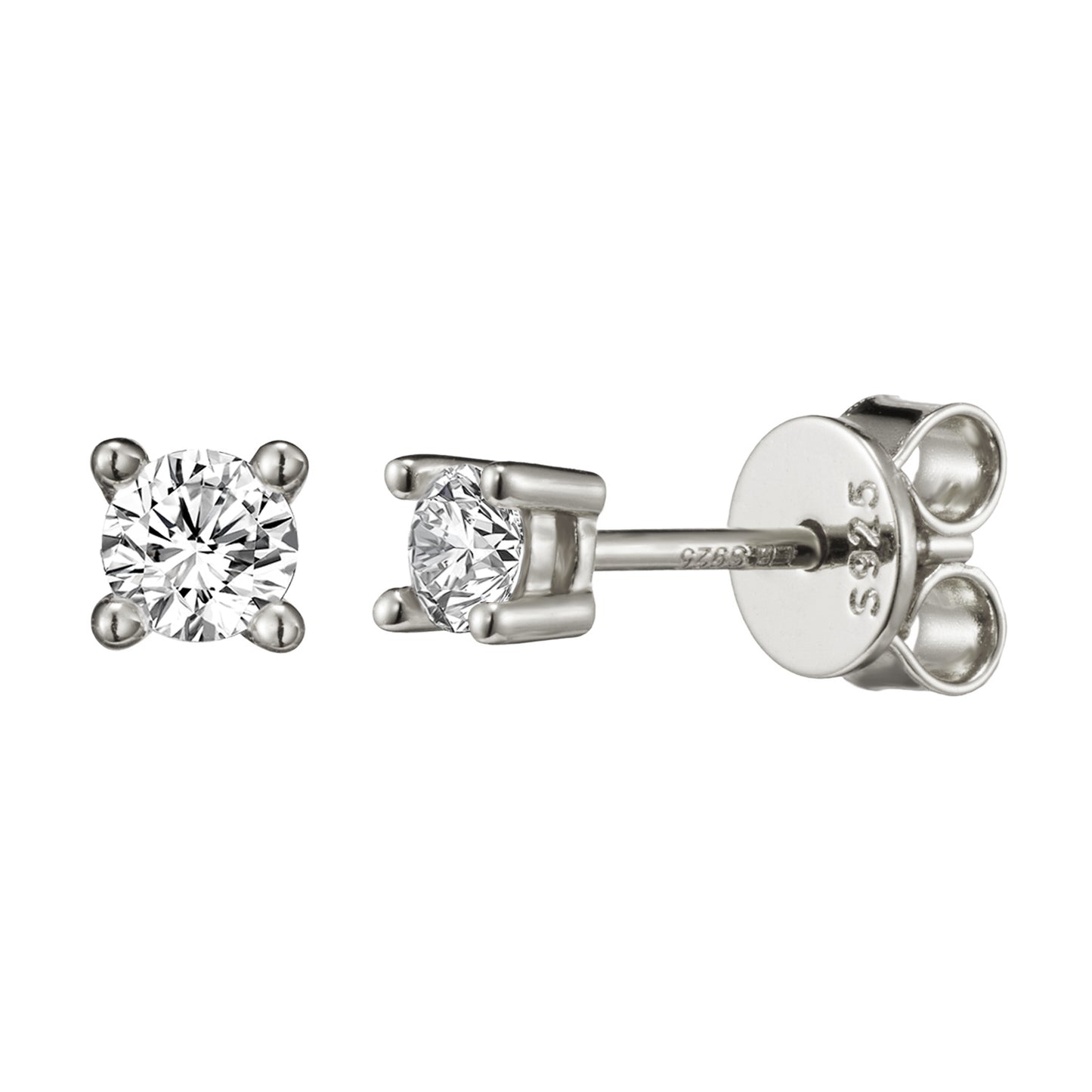 Silver ’Traditional’ Lab Diamond Studs