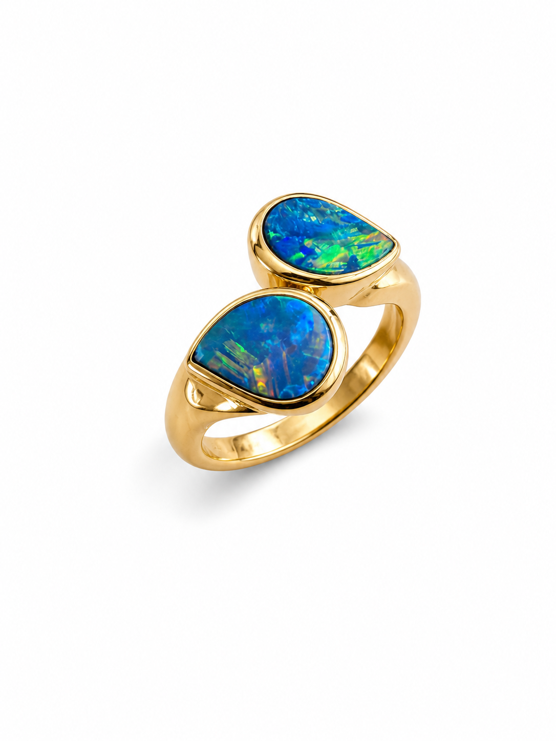 18ct Yellow Gold Handmade ‘Aussie’ Opal Ring