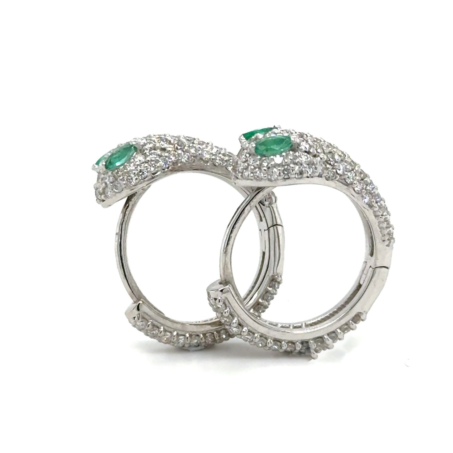 Silver Lab Grown Diamond ‘Amazon’ Hoop Earrings