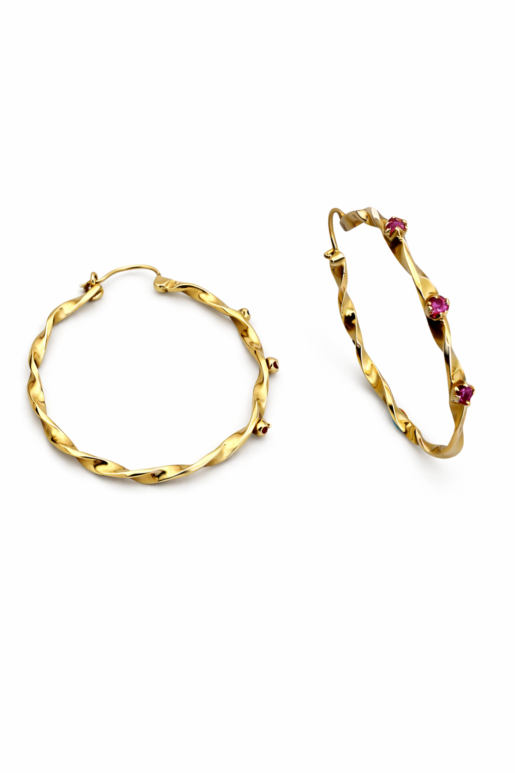 18ct Yellow Gold ‘Torsion’ Hoops