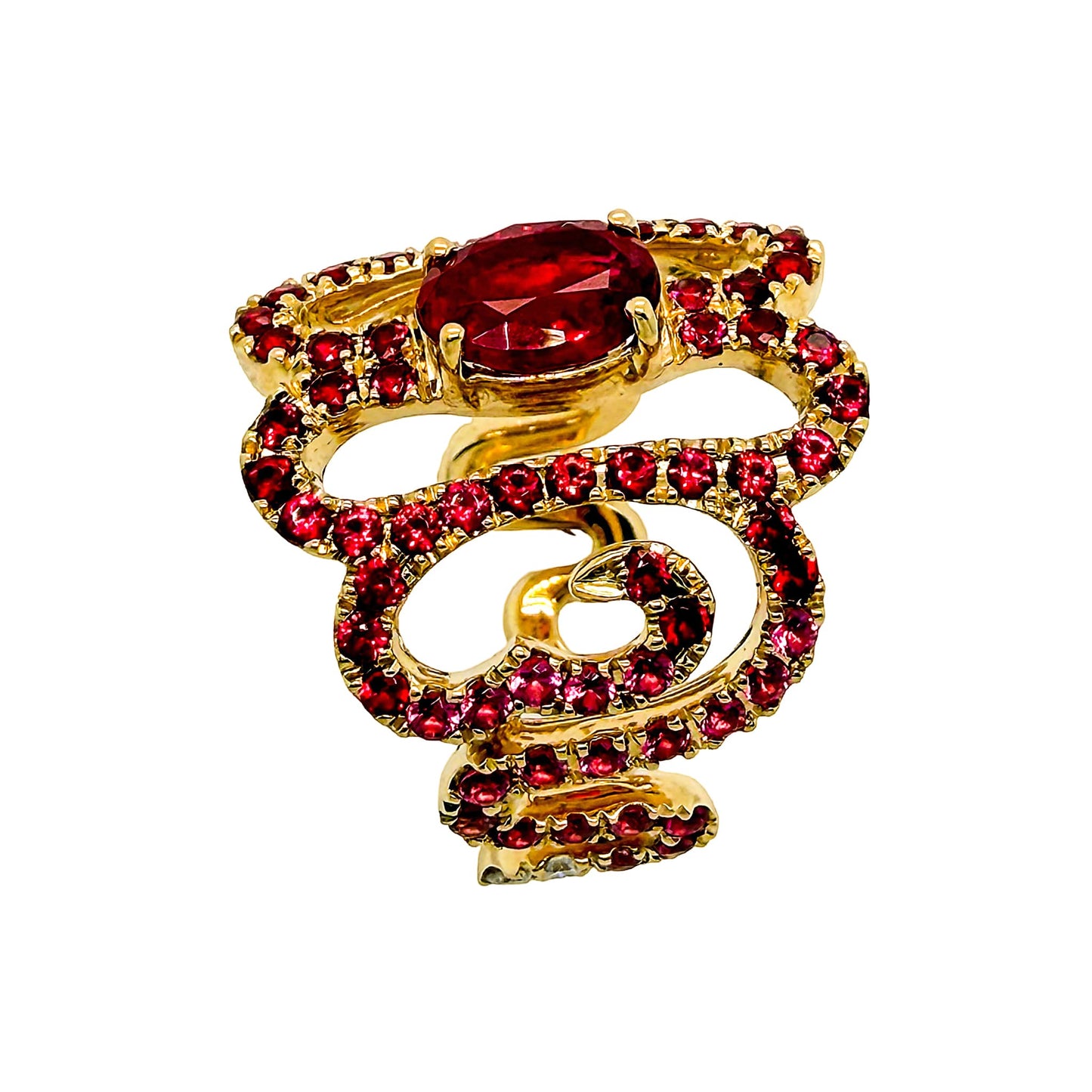 18ct Yellow Gold ‘Flow’ Spinel & Diamond Ring