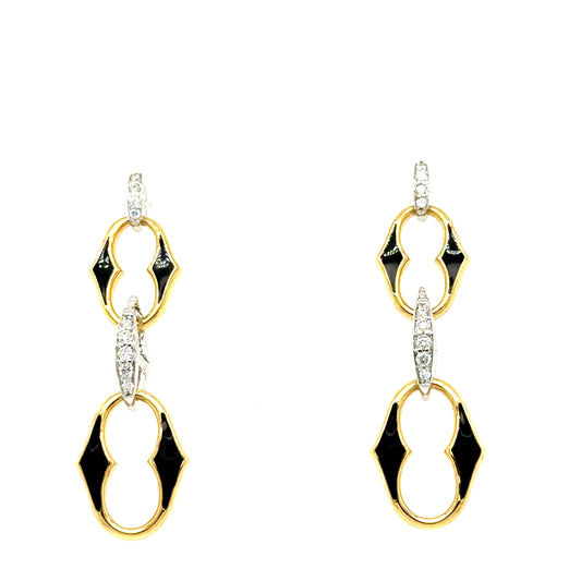 ‘Interchange’ Diamond Enamel Earrings